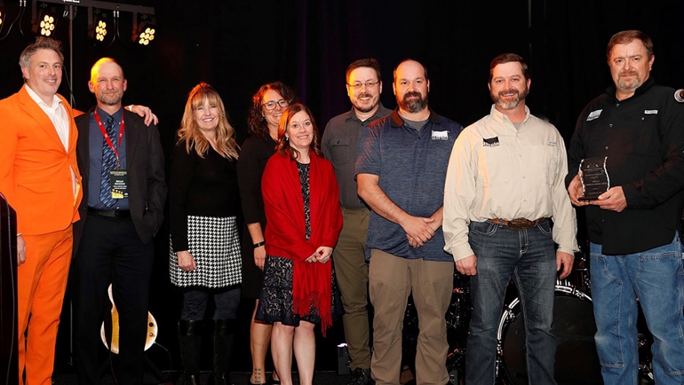 group photo with the Hard Hat Safety Award