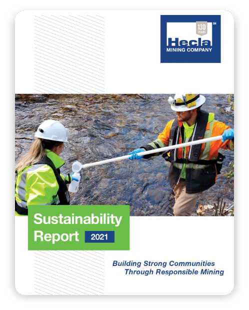 Hecla Sustainability 2021 Sustainability Report cover
