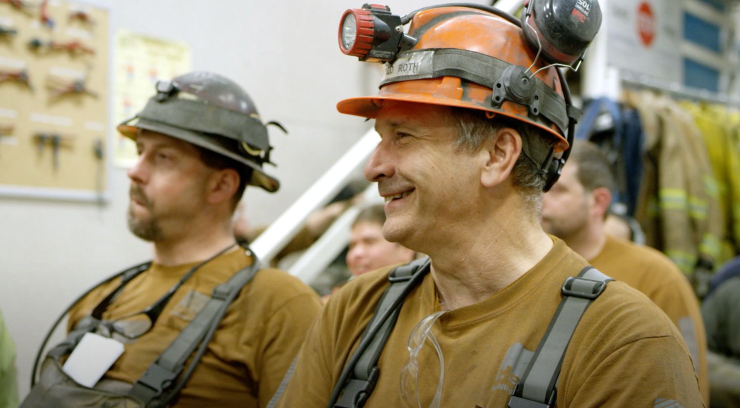 A group of workers in a meeting